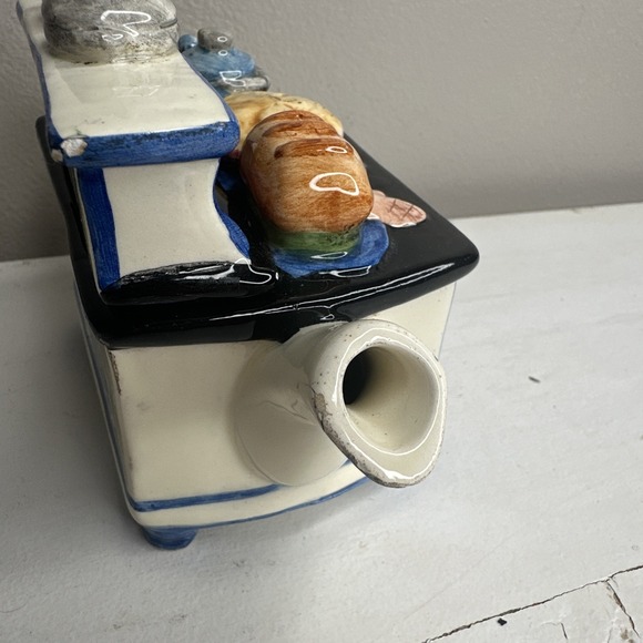 Vintage Wood burning stove Teapot Decorative Ceramic Collectible Tea lover - Picture 8 of 11